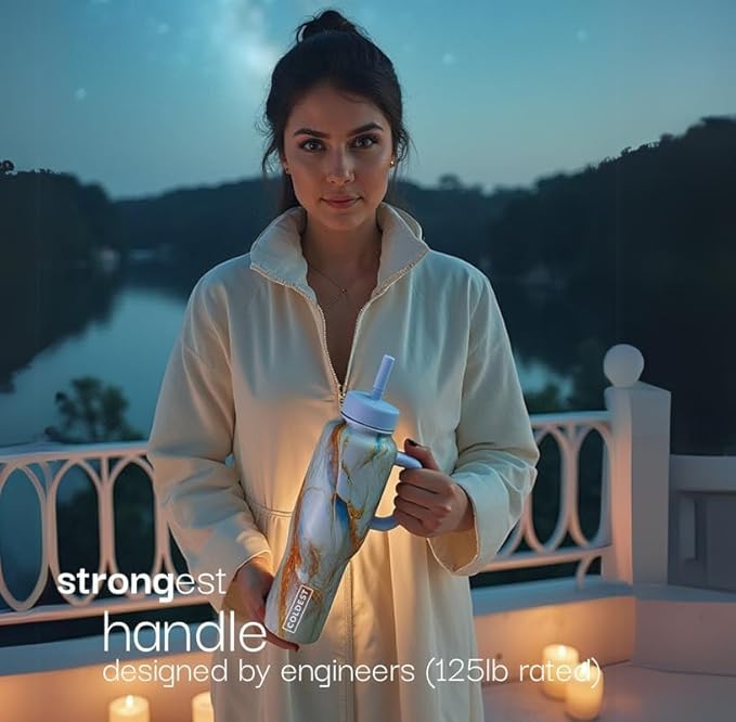 Coldest Tumbler with Handle and Straw - 100% Leak Proof Insulated Tumbler with Lid and Straw (3 Lids) - Stainless Steel Tumblers for Women & Men - Cup Holder Friendly Base, 46 oz (Crimson Red)