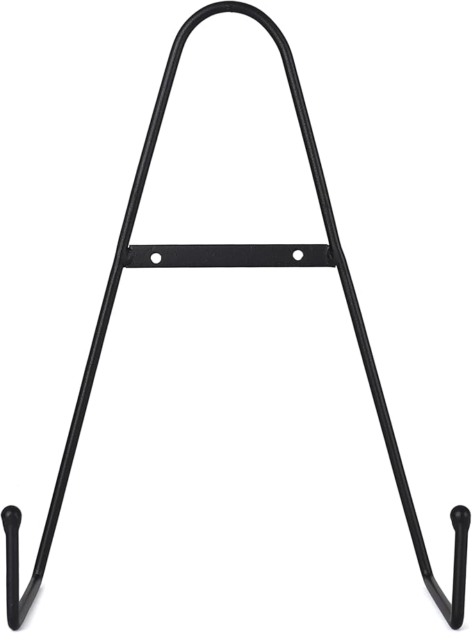 Milltown Merchants™ Metal Display Stand - Free Standing or Wall Mounted Decorative Plate Holder - Versatile Plate Hanger Stand - Black Metal Plate Stand - (2 Pack, X-Large)