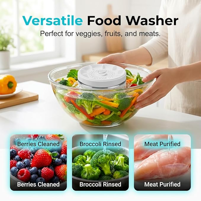 2026 New Fruit and Vegetable Cleaner Machine, Fruit Washing Device Titanium Electrolysis Fruit and Veggie Cleaning Machine, Waterproof Food Purifier for Fruits, Vegetables, Meat and Tableware (1)