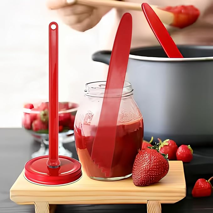 Aifeier ET Canning Tools Kit includes 1pcs Bubble Popper Bubble Remover and 1pcs Jar Lid Lifter Magnetic Lid Lifter (Red)