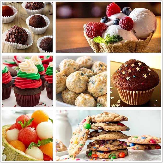 Ice Cream Scoop, Cookie Scoop, 4 Tbsp/ 60 ml/ 2 oz Cookie Scoops for Baking, 18/8 Stainless Steel Cookie Scooper for Baking, Ice Cream Scooper with Trigger Release, Cookie Dough Scoop (Mint)