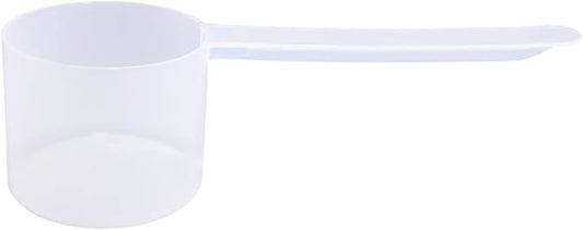 Plastic Measuring Scoop, (55 cc | 55 mL) Long Handle Spoons for Powders, Granules, Coffee, Pet Food, Baking Supplies, Protein and Other Dry Goods, BPA Free (Set of 1)