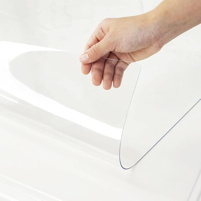 Warmstar Clear Table Cover Protector 32 x 96 Inch,1.5mm Thick Plastic Table Cover Rectangle,PVC Clear Table Protector,Desk Protector Mat for Kitchen, Dresser, Writing Desk，Dining Room Table