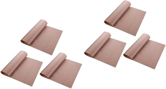 Unomor 6pcs Oven Mat Liner Reusable Non-stick Oven Mat Liner for Bottom Non Stick Heat Resistant Easy to Clean Brown