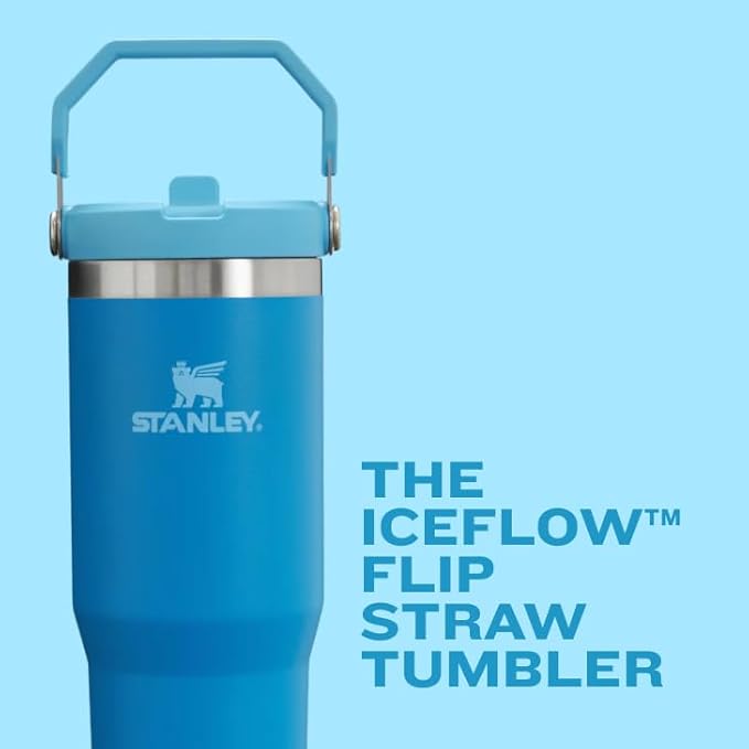 STANLEY IceFlow 2.0 Flip Straw Tumbler with Handle 30 oz | Twist On Lid and Flip Up Straw | Leak Resistant Water Bottle | Insulated Stainless Steel | BPA-Free | Twilight