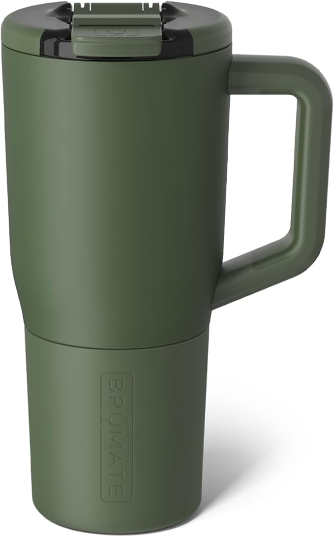 BrüMate Müv - 25oz 100% Leak Proof Insulated Coffee Mug with Handle & Lid - Stainless Steel Coffee Travel Mug - Double Walled Coffee Cup (OD Green)