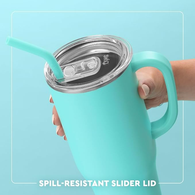 Swig Life 40oz Mega Mug, 40 oz Tumbler with Handle and Straw, Cup Holder Friendly, Dishwasher Safe, Extra Large Insulated Tumbler, Stainless Steel (Howdy Holidays)