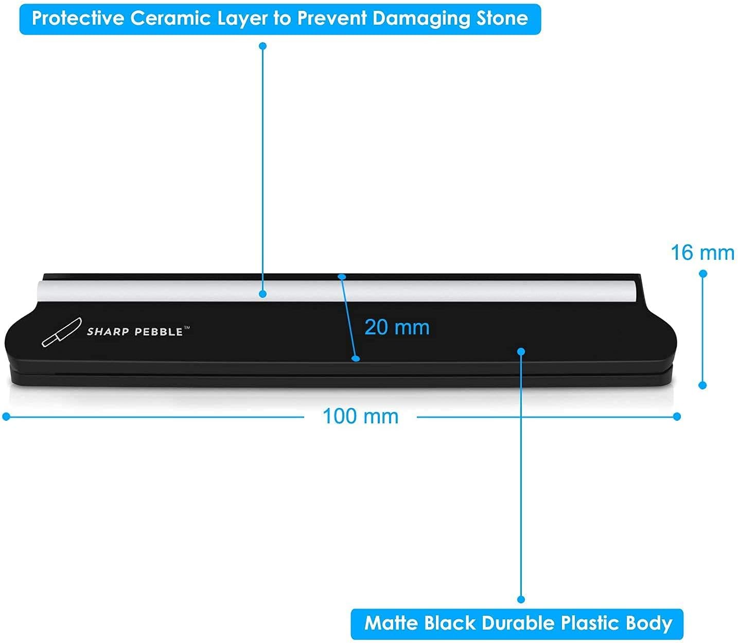 Sharp Pebble Extra Large Sharpening Stone Set - Whetstone Knife Sharpener Set - Grits 400/1000/6000 Waterstone, Flattening Stone & Angle Guide