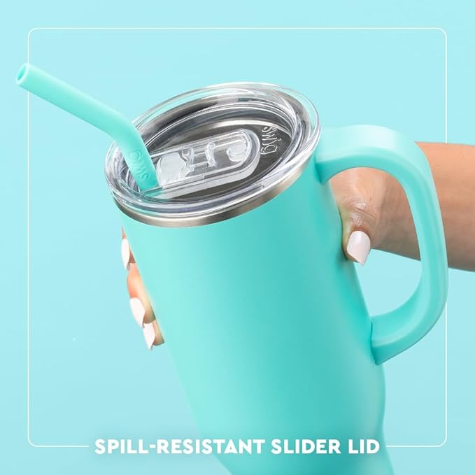 Swig Life 30oz Mega Mug, 30 oz Tumbler with Handle and Straw, Cup Holder Friendly, Dishwasher Safe, Extra Large Insulated Tumbler, Stainless Steel (Confetti)