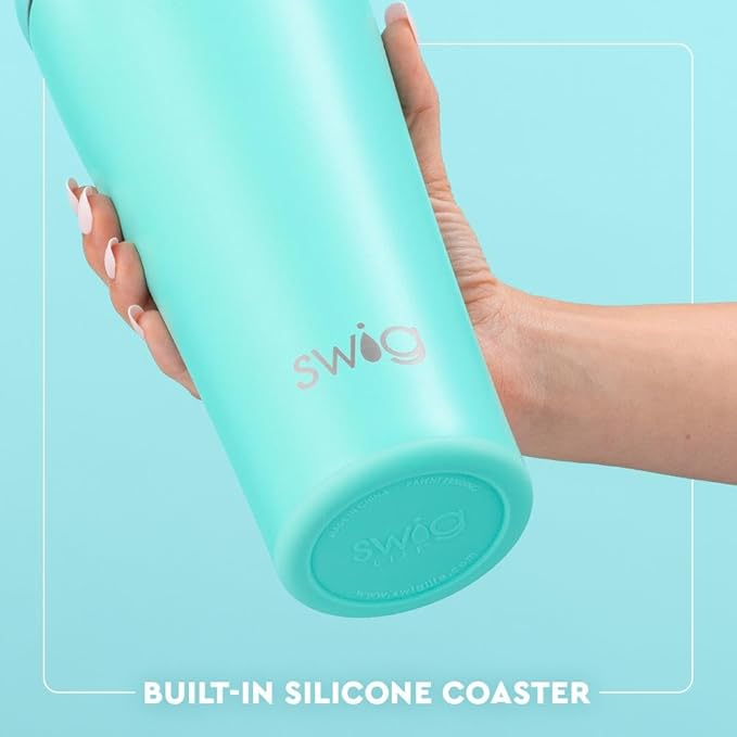 Swig Life 32oz Straw Tumbler, Travel Coffee Tumbler with Lid, Cup Holder Friendly Travel Coffee Mug, Stainless Steel, 32 oz Reusable Insulated Coffee Mug (Saturdays In Gainesville)
