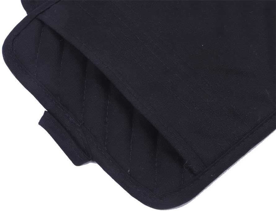 Anyi Cotton Pot Holders with Pocket, Heat Resistant Black Counter Table Hot Pads for Kitchen