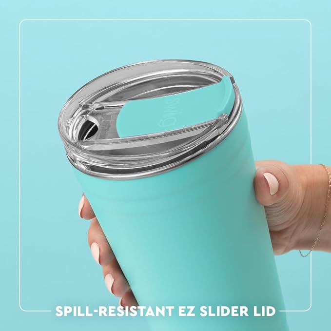 Swig Life 24oz Party Cup, Stackable Insulated Travel Coffee Tumbler with EZ Slider Lid, Cup Holder Friendly Travel, Stainless Steel 24 oz Tumbler, Reusable Mug (Tacky Lights)