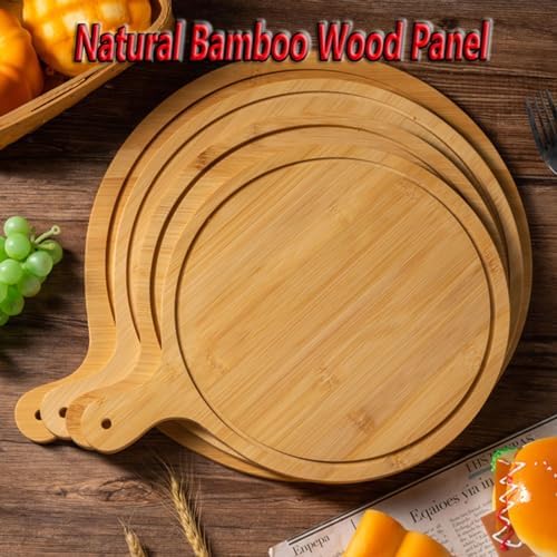 Pizza Serving Board Tray Set of 8, Wooden Lightweight Handles, Up to 13 Inches, Pizza Making Storage, Perfect for Parties and Gatherings,Light Brown,11inch