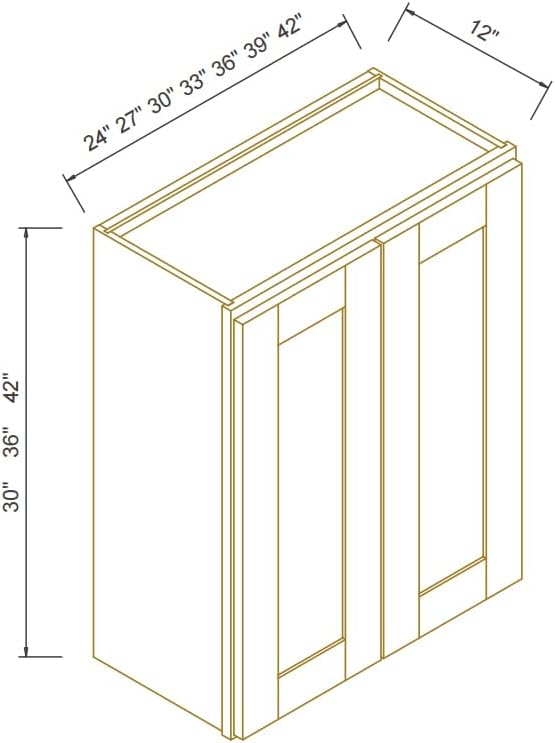 Wall-Mounted Cabinet – Solid Wood Shaker Style Medicine Cabinet with Adjustable Shelves & Soft-Close Doors for Bathroom, Kitchen, and Office Storage (Jade Green, 42" W x 12" D x 36" H)