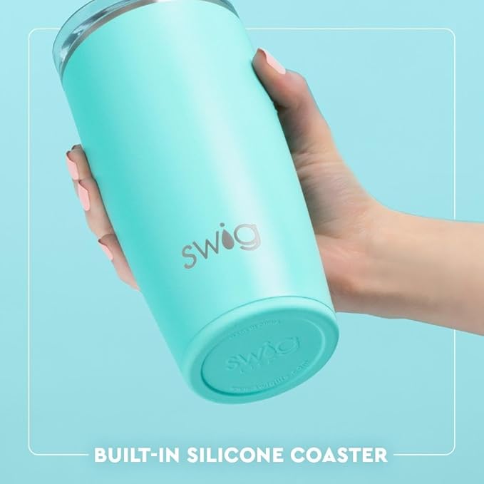 Swig Life 22oz Insulated Tumbler, Travel Coffee Tumbler with Lid, Cup Holder Friendly Travel Coffee Mug, Stainless Steel, 22 oz Tumblers, Reusable Insulated Mug with Lid (Holy Cow)