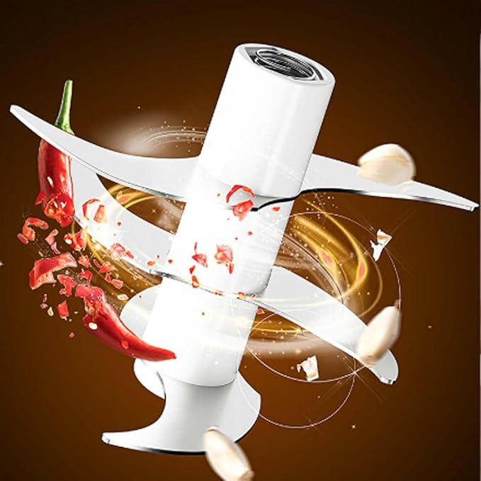 Household Electric Garlic Crusher, Electric Garlic Chopper, Mini Portable Veggie Chopper with 4/6 Stainless Steel Blades, Wireless Rechargeable Food Cutter for Garlic, Onion, Chili (Green,250ML)