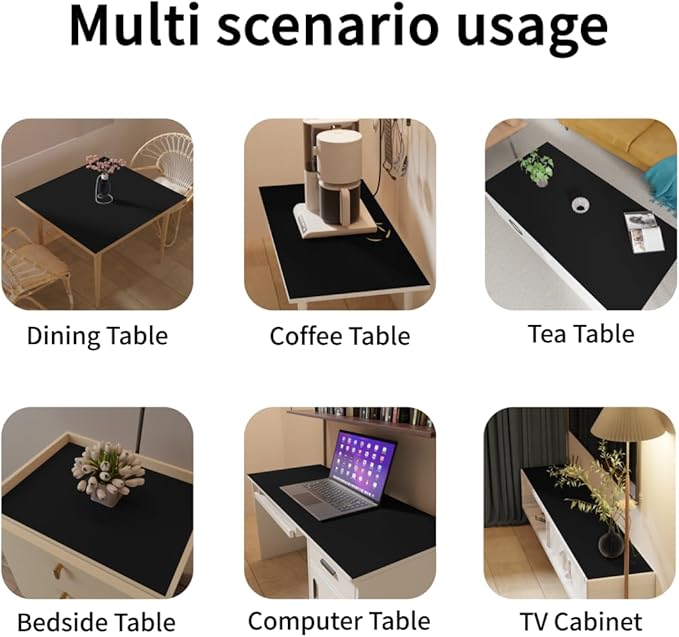 Leather Dresser Cover,1.8mm Thick,12x40 Inch,Dresser Protector Top,Dresser Top Protector,Dresser Cover Top,Dresser Top Cover,Dresser Cover Top for Bedroom.(Black+Black,12x40)