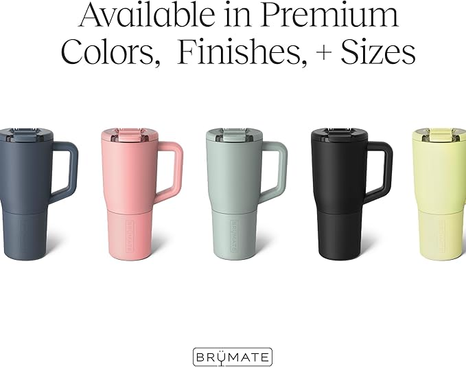 BrüMate Müv - 25oz 100% Leak Proof Insulated Coffee Mug with Handle & Lid - Stainless Steel Coffee Travel Mug - Double Walled Coffee Cup (Neon Pink)