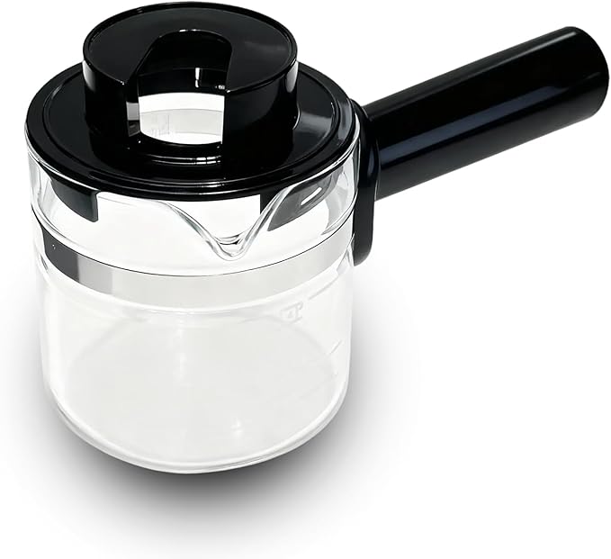 4 Cup Espresso Glass Coffee Pot Replacement-Espresso Accessories Compatible with IMUSA, Hamilton Beach, Mr.Coffee, Breville, UNIVEN Espresso Machine,Black handle