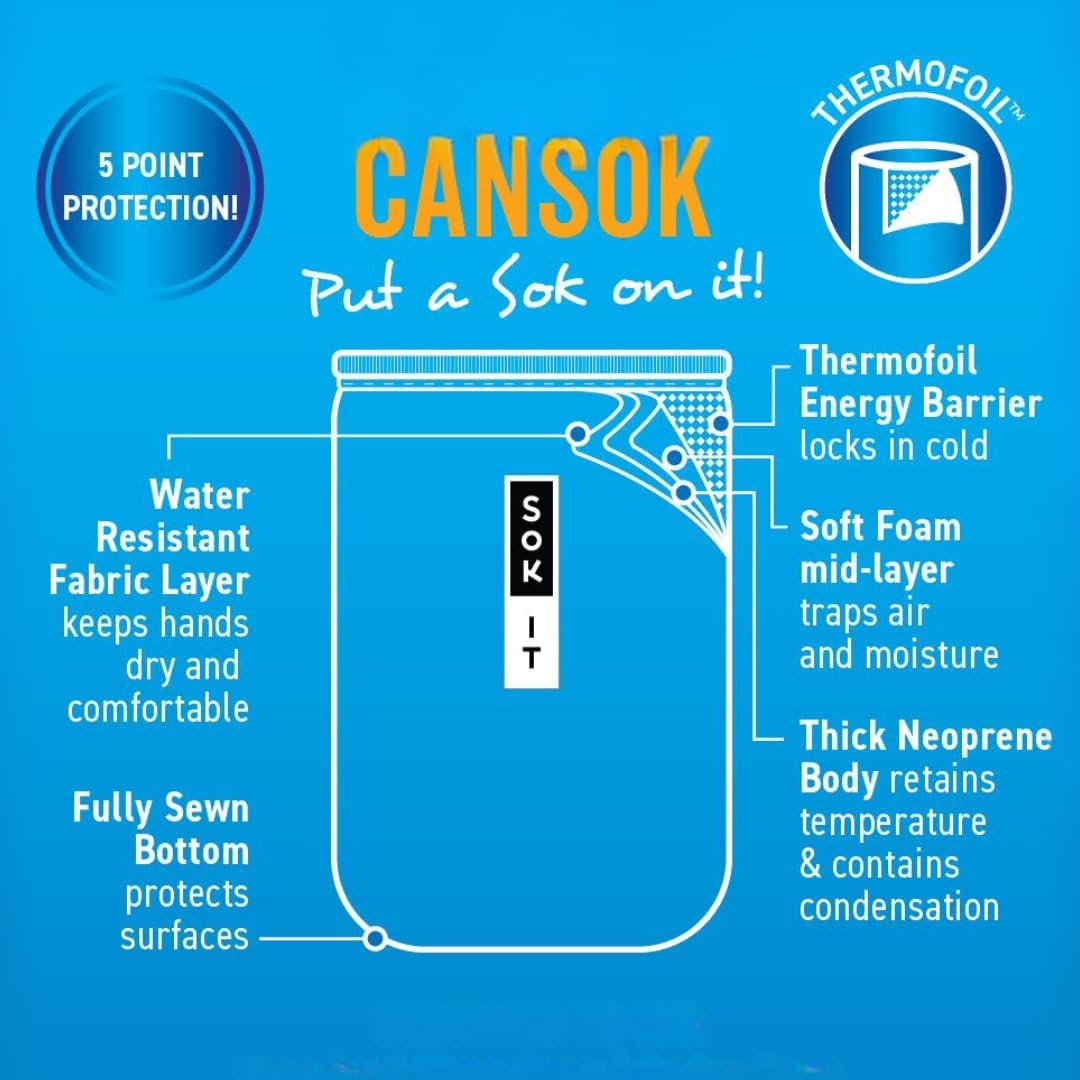Sok It CanSok Sleeve for Beer & Soda Insulated Neoprene Cover (Twilight, 25oz Can Sleeve)