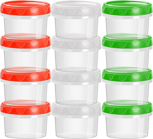 EONJOE 4oz Plastic Containers with Lids Reusable Dishwasher Freezer Safe Airtight,12-Pack
