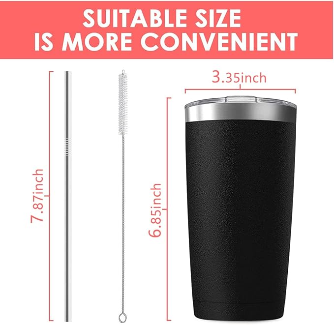 20oz Tumbler Vacuum Insulated Travel Mug with Lids, Stainless Steel Double Wall Bulk Cup for Home, Office, Outdoor Suitable for Vehicle Cup Holders(Set of 6, White)