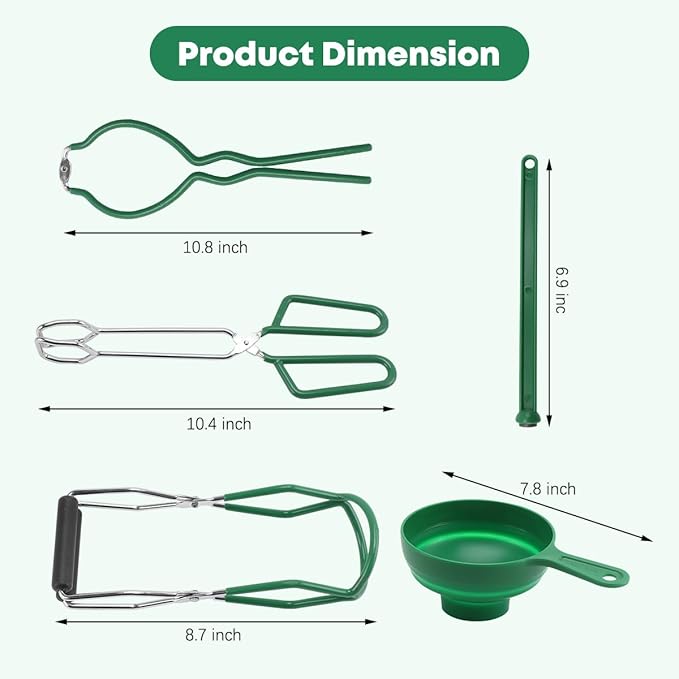 Fulgutonit Stainless Steel 21.5 QT Canning Pot with Rack & Lid, Canning Supplies Starter Kit and 6 Pieces Tools Set, Water Bath Canner for Beginner