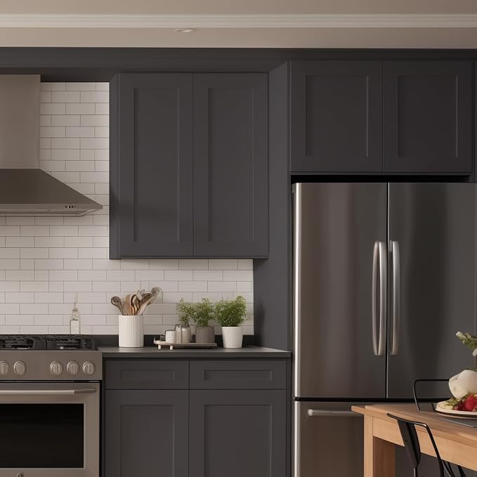 Wall-Mounted Cabinet – Solid Wood Shaker Style Medicine Cabinet with Adjustable Shelves & Soft-Close Doors for Bathroom, Kitchen, and Office Storage (Pebble Gray, 24" W x 12" D x 36" H)