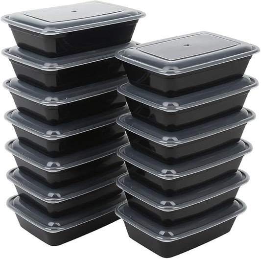 Ruthy's Outlet Meal Prep Containers W/Lids -Square Food Storage – BPA-Free| Stackable | Microwave | Freezer & Dishwasher Safe | Reusable Lunch Bento Box Portion Control & Planning (150 Pack, 12 oz)