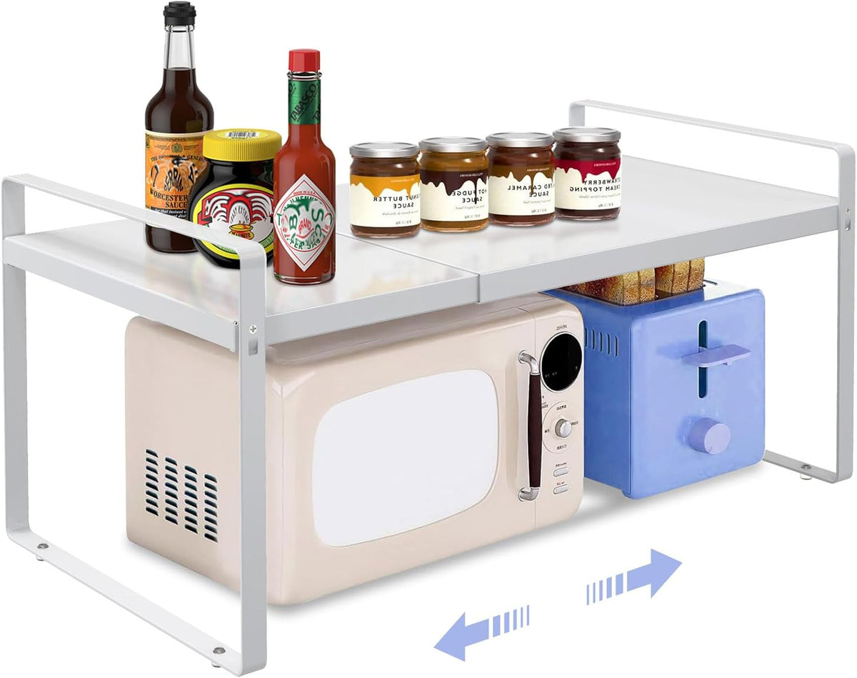 Expandable Cabinet Organizer 14"~25", Kitchen Shelf Organizer Spice Rack 11” wide, Cupboard Organizers And Storage Shelves, Kitchen Counter Organizers, Countertop Cabinets Small Pantry Shelf