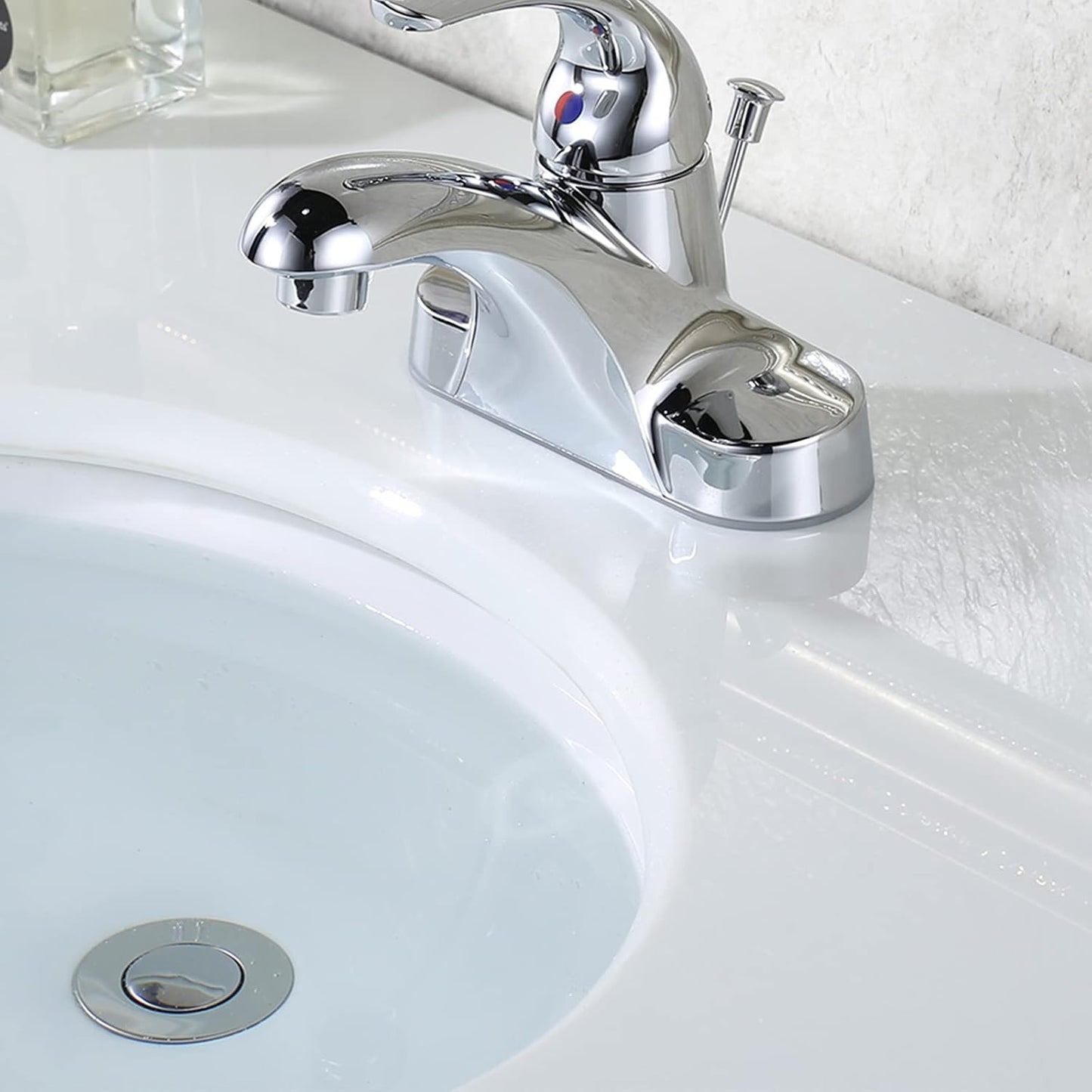 Bathroom Sink Drain with Lift Rod, ARCORA Sink Drain with overflow, Chrome Drain Stopper for Vessel Sink