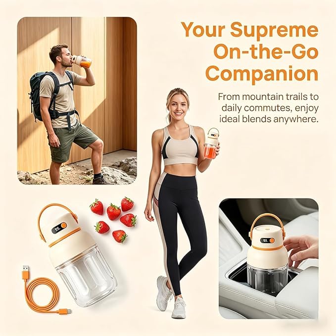 Portable Electric Juicer Cup with Zero Cord Hassle, 33 Oz Cordless Personal Juicer Cup, Digital Display Portable Juicers Blender with Stainless Steel Blades, USB-C (green-800ml)