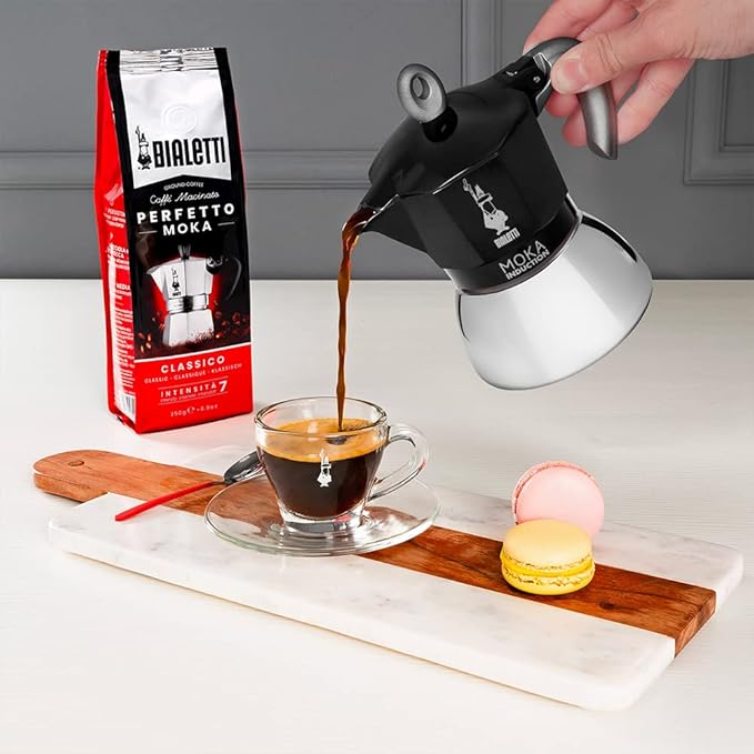 Bialetti - Moka Induction, Moka Pot, Suitable for all Types of Hobs, 6 Cups Espresso (9.4 Oz Espresso), 280 ml, Black
