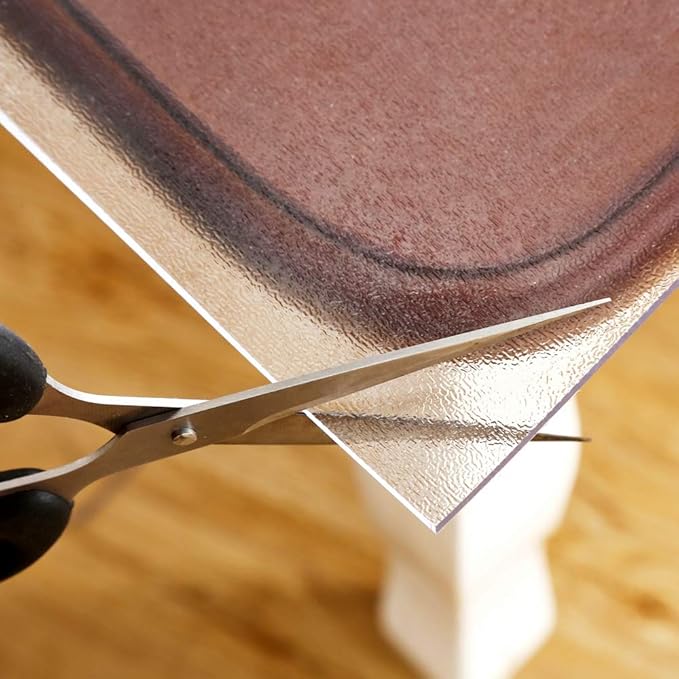 NECAUX Custom 27.6 x 55.2 Inch Clear Table Cover Protector, 1.5mm Thick Plastic Water Resistent Heavy Duty Desk Pad Mat Non-Slip Tablecloth Protector for Coffee Table, Sofa Table, Countertop