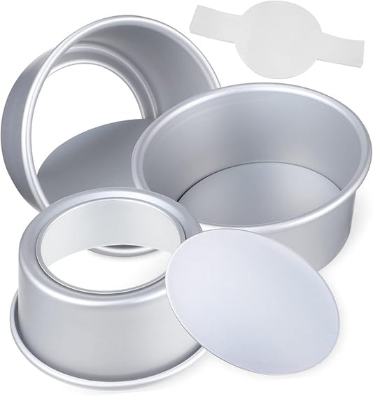 SHOWERORO 1set Baking Set Round Cake Molds Parchment Liners Easy Demold Cake Tin Set Multi-functional for Cheesecakes Mousses