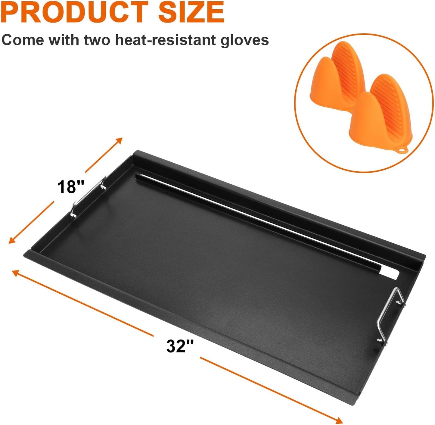 Full-Size Griddle Inserts for Charbroil Performance 6 Burner Grill, Flat Top Griddle for Charbroil Grill 463245917 463238218 463276517 466245917, 463347017, Replace for G470-0002-W1 G470-0003-W1