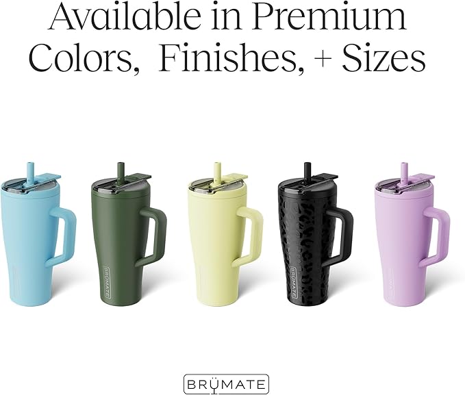 BrüMate Era Flip 30oz Tumbler with 100% Leakproof Covered Straw Lid | Hygienic Covered Straw | Insulated Stainless Steel Water Bottle with Handle | Cup Holder Friendly | BPA-Free (Mocha)