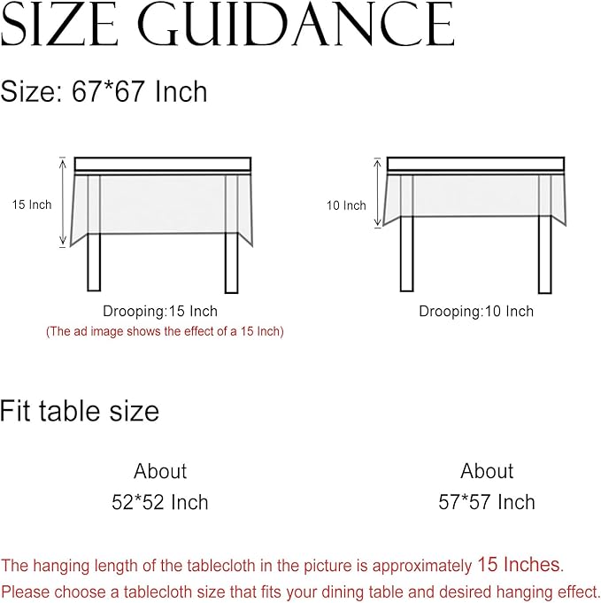 ISAENNE Designer Floral Square Tablecloth,French Linen Light Beige Indoor Table Cloth,Fall Wrinkle Resistant Home Decor Tablecloths for Dining Thanksgiving Kitchen Party,67"*67"-Flora A
