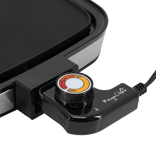 MegaChef Electric Fry Pan with Copper Non-Stick Coating, Tempered Glass Lid & Adjustable Temperature Control, Versatile Small Kitchen Appliance (11.81 Inch Fry Pan)