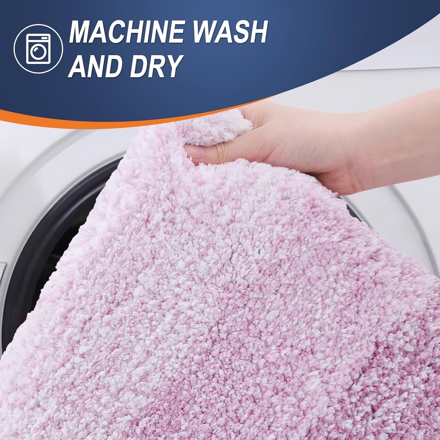 OLANLY Bathroom Rugs Mat 24x16, Extra Soft Absorbent Microfiber Bath Rugs, Rubber Backing, Quick Dry, Washable Bath Mats for Bathroom Floor, Tub and Shower, Home Decor Accessories, Pinkish-Purple