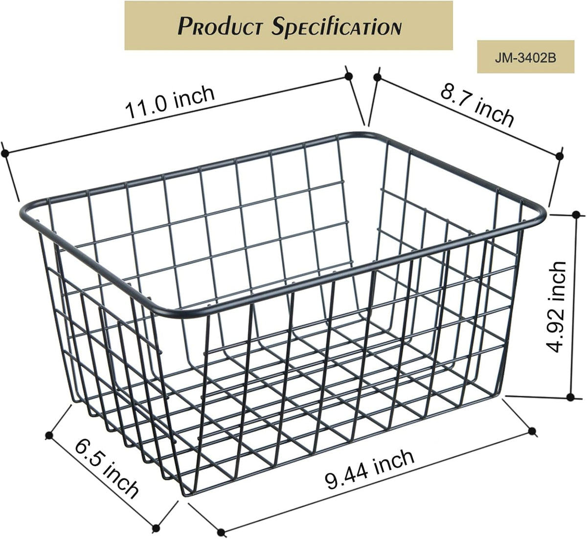 Wire Kitchen Storage Basket 4 Packs,Perfect Pantry Organization Accessories Baskets,Laundry Basket,Countertop Organization,Suitable for Kitchen,Bathroom,Bedroom,Tabletop,Rose gold