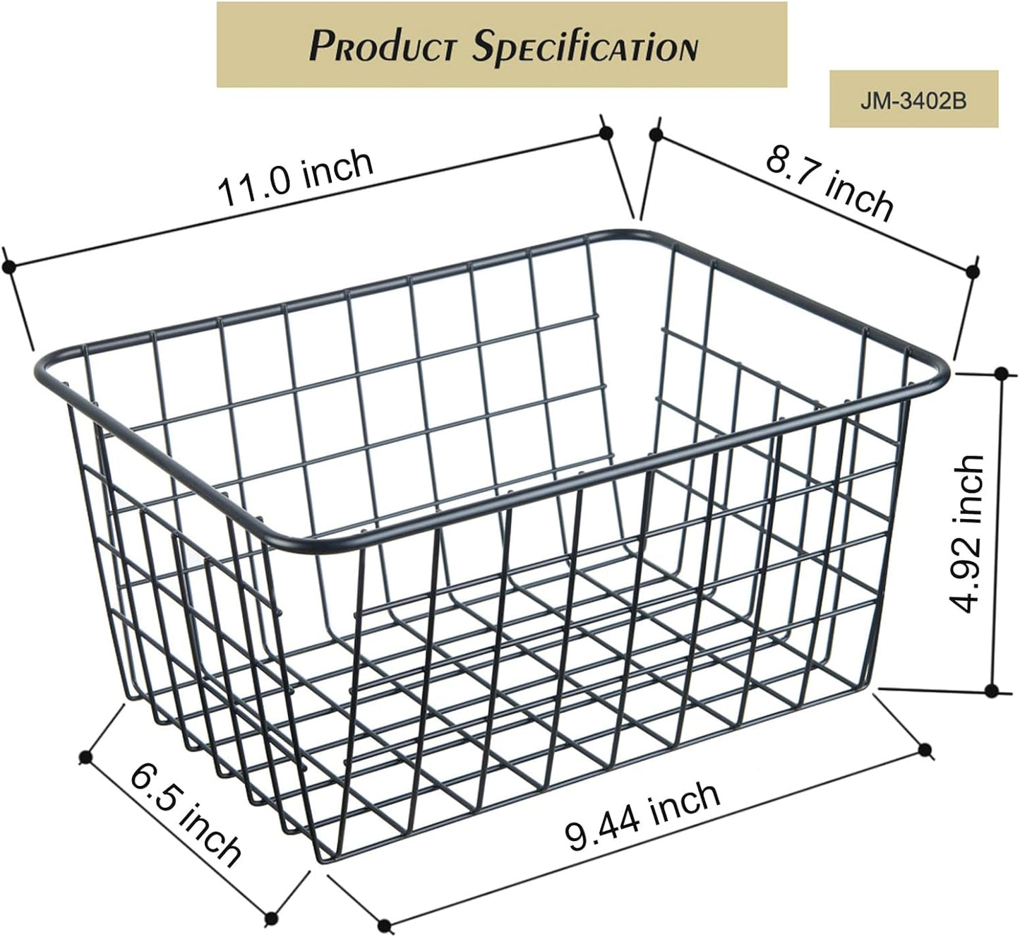 Wire Kitchen Storage Basket 5 Packs,Perfect Pantry Organization Accessories Baskets,Laundry Basket,Countertop Organization,Suitable for Kitchen,bathroom,bedroom,Tabletop,Stackable,Bronze