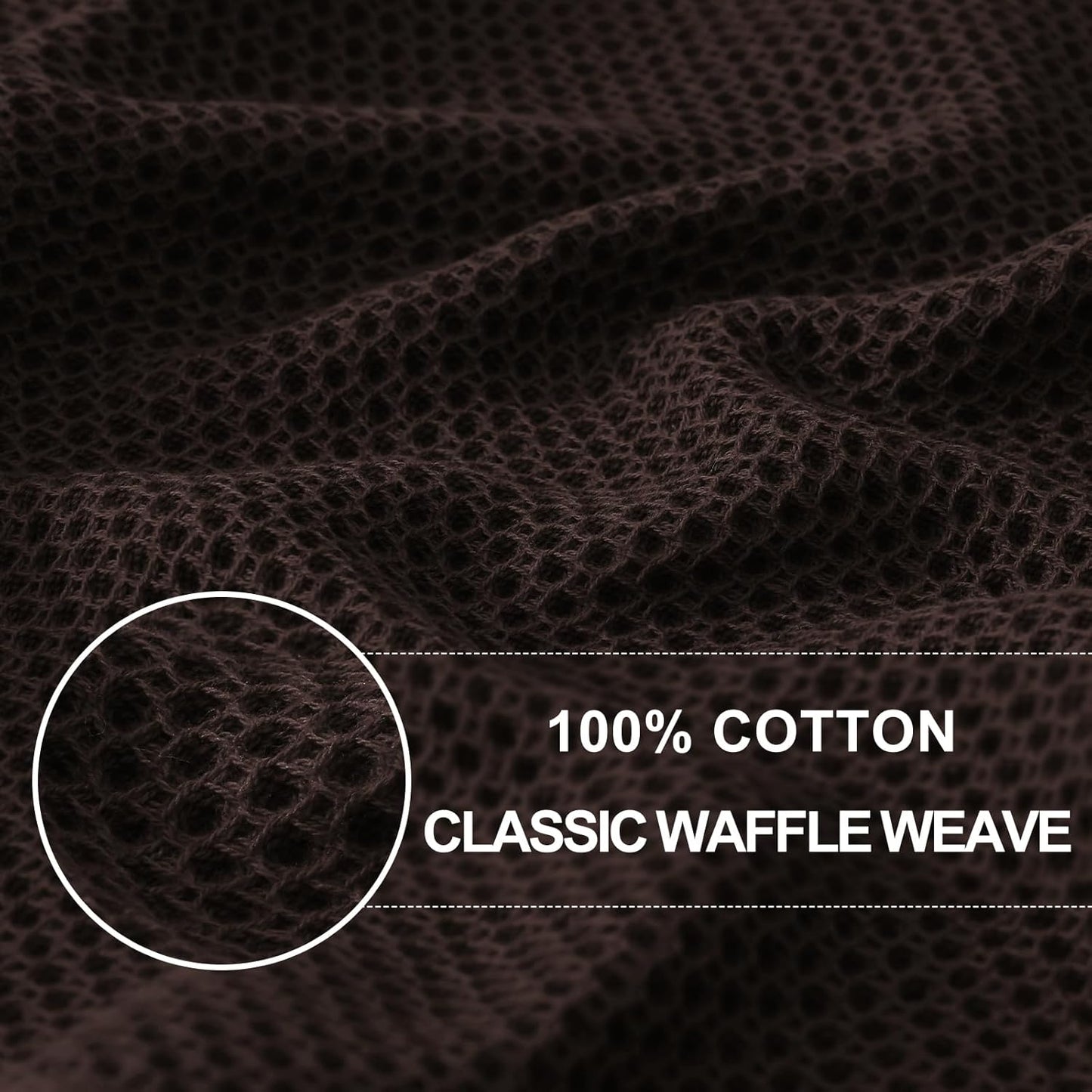 Homaxy 100% Cotton Waffle Weave Kitchen Dish Towels, Ultra Soft Absorbent Quick Drying Cleaning Towel, 13 x 28 Inches, 8-Pack, Dark Brown