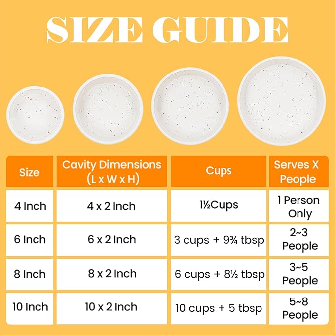 Vinino 3 Pack Round Cake Pan Set (6''/8''/10'') with Metal Reinforced Frame, Circle Cake Pan for Baking Nonstick Silicone Springform Pan for Baking Suitable for Making Layers, Cheese & Chocolate Cakes