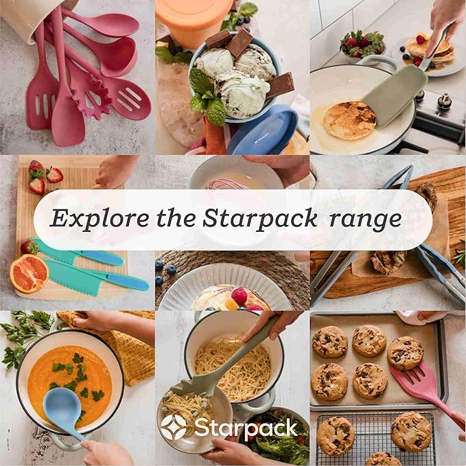 Starpack 'Scrape & Stir' Silicone Spatula (8 Inch) - Heat Resistant Spatula Set 600°F - Food Grade Kitchen Spatulas - Nonstick Baking and Cooking Spatula - LFGB Grade Rubber Spatula Set