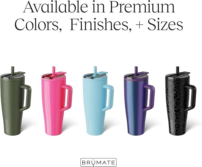 BrüMate Era Flip 40oz Tumbler with 100% Leakproof Covered Straw Lid | Hygienic Covered Straw | Insulated Stainless Steel Water Bottle with Handle | Cup Holder Friendly | BPA-Free (Nightfall Blue)