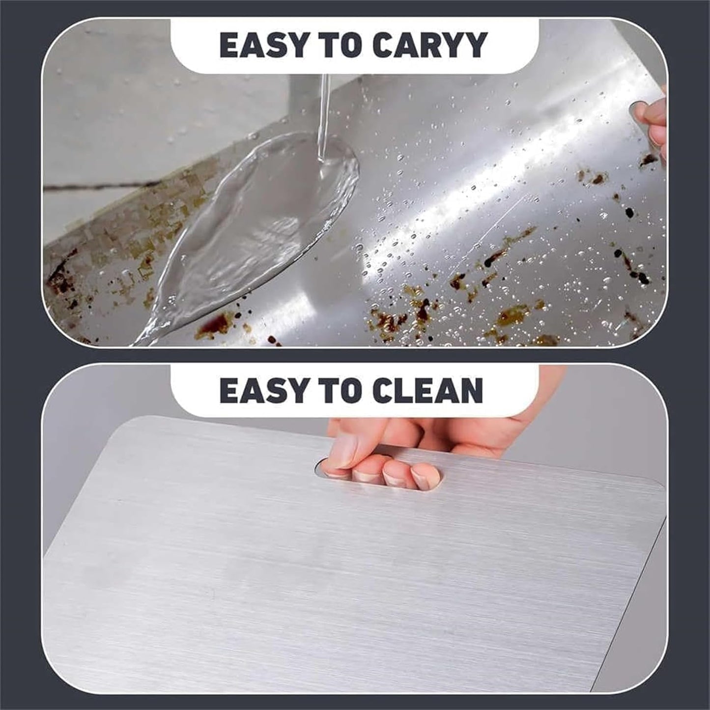 Titanium Cutting Board - 100% Pure Titanium Cutting Boards for Kitchen - Cutting Edge Hygiene & Durability, Cutting Boards for Home Kitchen Cooking (18 inch x 12 inch)