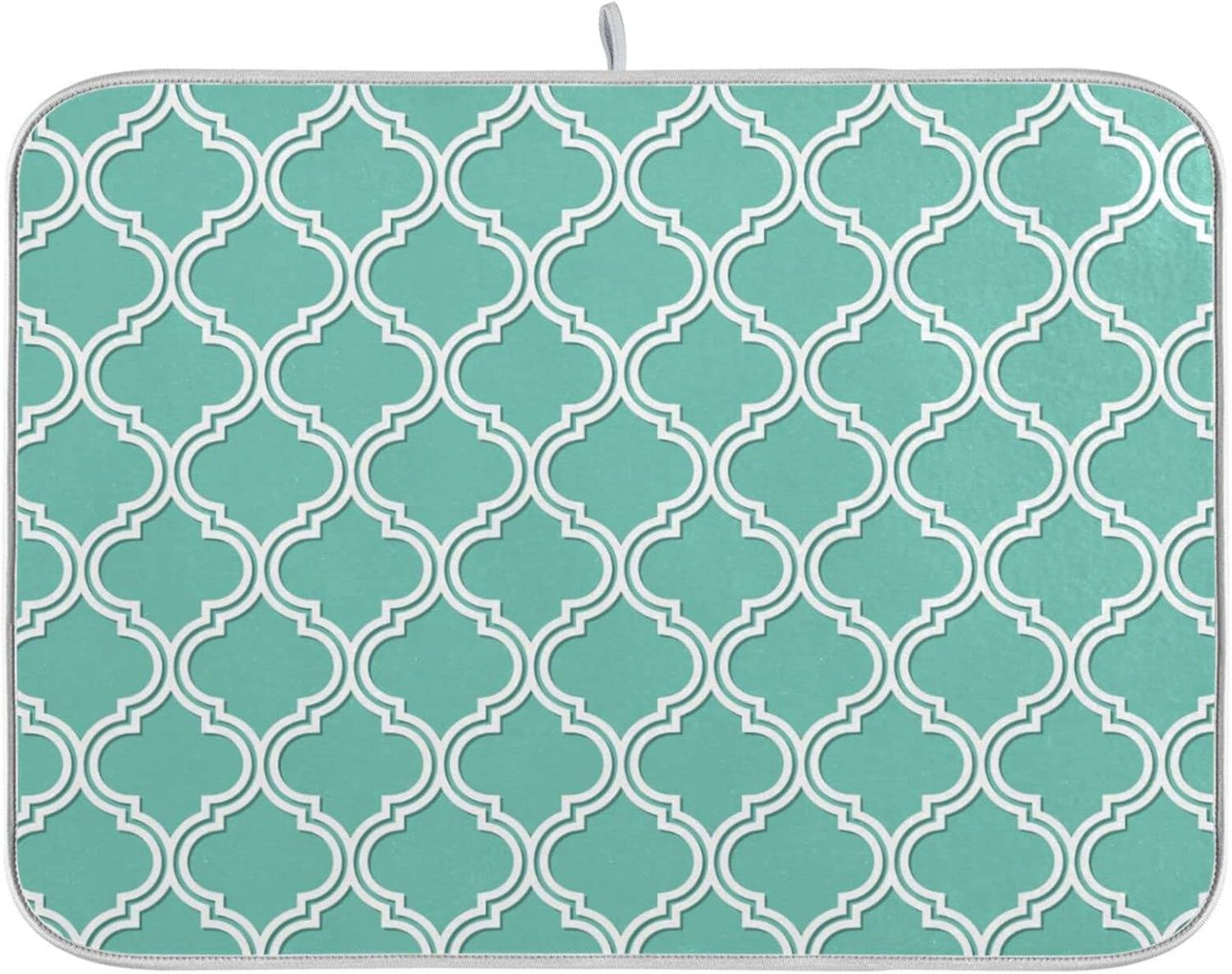 Super Absorbent Dish Drying Mat, Microfiber Fast-Drying Dish Mat, 24" x 18", Kitchen Dish Drying Pad, Seamless Moroccan Pattern