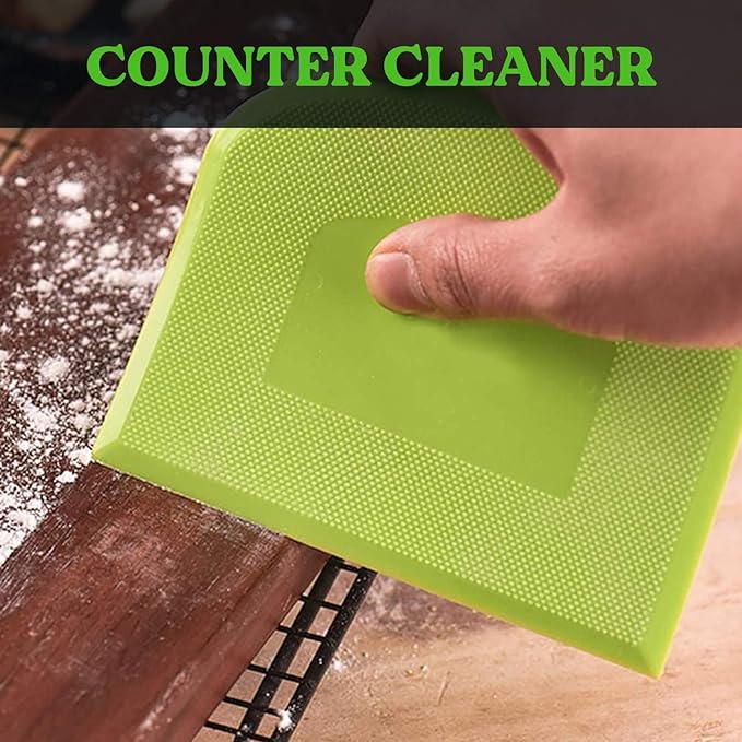 SURDOCA Dough Scraper Bench Scraper - 3P 14.2x8.5" Plastic Flexible Bowl Scraper, Sharp Edge & Angles Cake Scraper. Non-Slip Bakeware Decorating Tools Sculpting & Modeling Tools - Yellow+Blue+Yellow