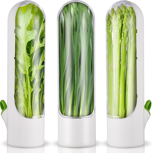 Lallisa Herb Saver Pod Herb Keeper Vegetable Fresh Cilantro Containers for Refrigerator Keeping Bottle Herb Preserver for Mint Fridge Storage, Keeps Greens Fresh for 2-3 Weeks (2)